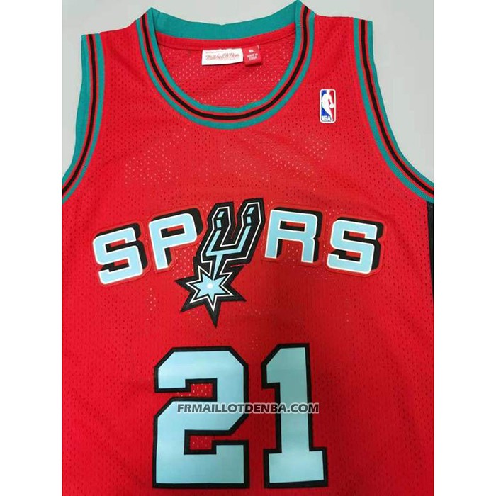 Maillot San Antonio Spurs Tim Duncan NO 21 Mitchell & Ness 1998-99 Rosa